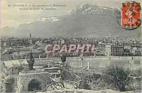 Ansichtskarte AK Grenoble Vue Generale et le Moucherotte vue prise du Jardin des Dauphins