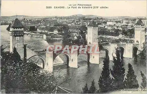 Ansichtskarte AK Cahors Le Lot Pittoresque Le Pont de Valentre (XIVe Siecle)