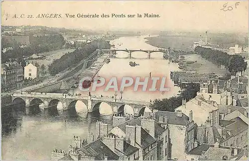 Cartes postales Angers Vue Generale des Ponts sur la Maine