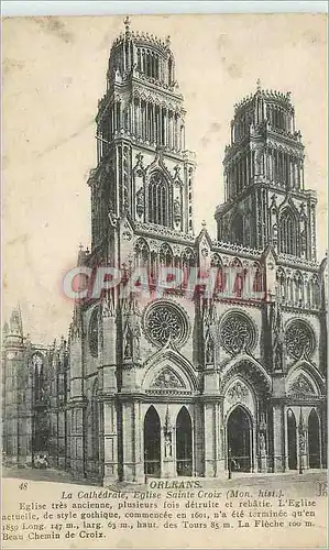 Cartes postales Orleans La Cathedrale Eglise Sainte Croix (Mon Hist)