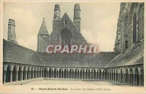 Cartes postales Mont Saint Michel La Cour du Cloitre (XIIIe Siecle)