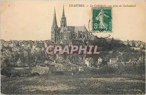 Cartes postales Chartres La Cathedrale vue prise de Cachemback
