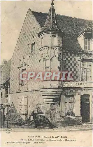 Cartes postales Verneuil Maison du XIVe Siecle Situee a l'Angle des Rues du Canon et de la Madeleine