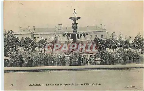 Ansichtskarte AK Angers La Fontaine du Jardin du Mail et l'Hotel de Ville