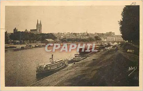 Ansichtskarte AK Angers Vue Generale Prise du Quai Monges Bateaux