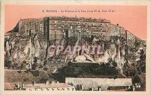 Cartes postales Belfort le Chateau et le Lion
