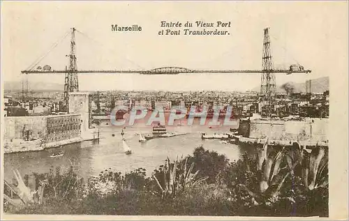 Cartes postales Marseille Entree du Vieux Port et Pont Transbordeur