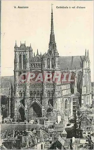 Cartes postales Amiens Cathedrale a Vol d'Oiseau