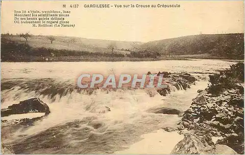 Cartes postales Gargilesse Vue sur la Creuse au Crepuscule