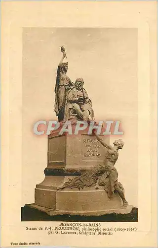 Cartes postales Besancon Les Bains Statue de P J Proudhhon