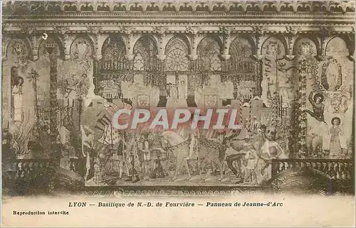 Cartes postales Lyon Basilique de N D de Fourviere Panneau de Jeanne d'Arc