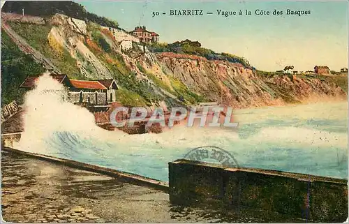 Cartes postales Biarritz Vague a la Cote des Basques