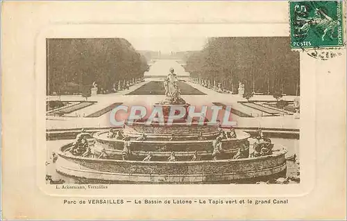 Cartes postales Parc de Versailles Le Bassin de Latone Le Tapis vert et le Grand Canal