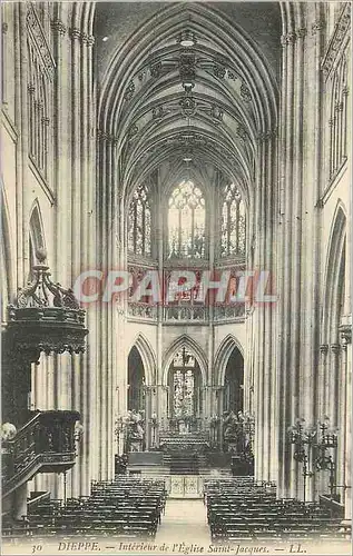 Cartes postales Dieppe Interieur de l'Eglise Saint Jacques