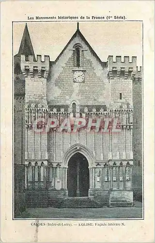 Cartes postales Candes (Indre et Loire) Eglise Facade Laterale N