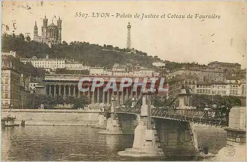 Cartes postales Lyon Palais de Justice et Coteau de Fourviere