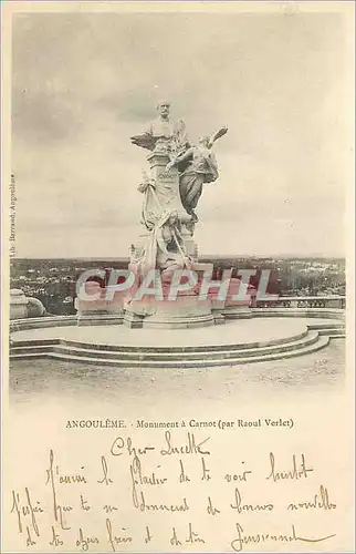 Cartes postales Angouleme Monument a Carnot (par Raoul Verlet) (carte 1900)
