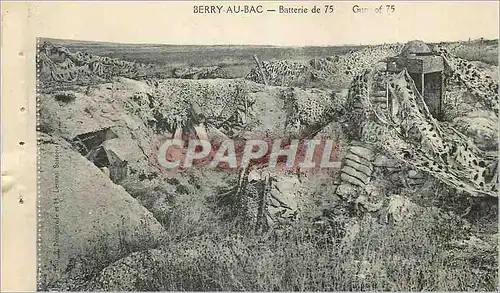 Cartes postales Berry au Bac Batterie de 75 Militaria