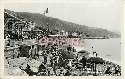 Moderne Karte Menton Plage du Midi Bains de Mer