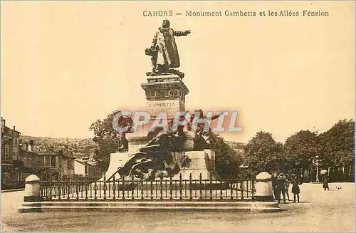 Ansichtskarte AK Cahors Monument Gambetta et les Allees Fenelon