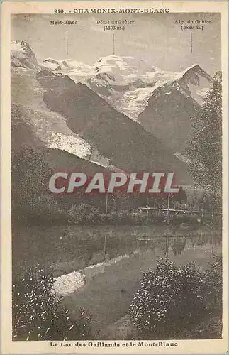 Cartes postales Chamonix Mont Blanc Le Lac des Gaillande et le Mont Blanc