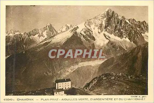 Cartes postales Chamonix Plan Praz Aiguilles Verte d'Argentiere et du Charbonnet