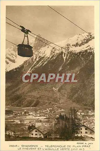 Cartes postales Ohamonix Teleferique de Plan Praz Le Brevent et l'Aiguille Verte (4121 m)
