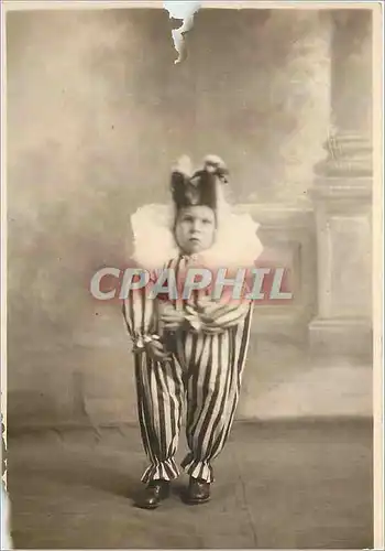 CARTE PHOTO Enfant Clown Saint Nazaire