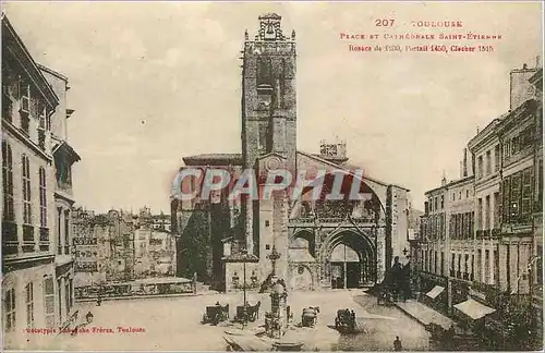 Cartes postales Toulouse Place et Cathedrale Saint Etienne