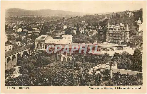 Cartes postales Royat Vue sur le Casino et Clermont Ferrrand