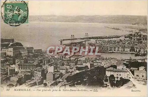Cartes postales Marseille Vue Generale prise de Notre Dame de Grace