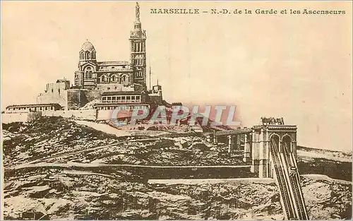 Cartes postales Marseille N D de la Garde et les Ascenseurs