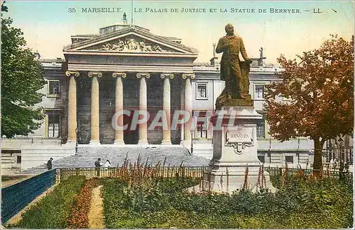 Ansichtskarte AK Marseille Le Palais de Justice et la Statue de Berryer