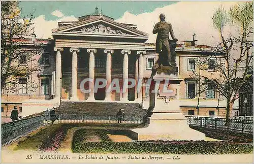 Cartes postales Marseille Le Palais de Justice et la Statue de Berryer