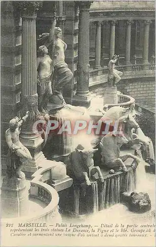 Cartes postales Marseille Palais Longchamp Detail de la Partie Centrale