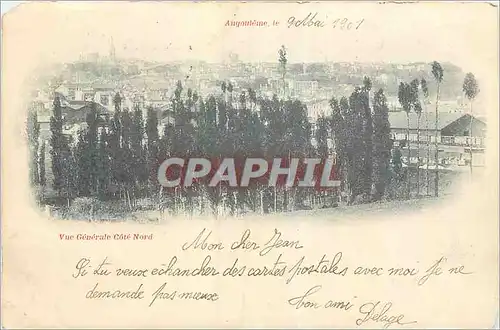 Cartes postales Angouleme Vue Generale Cote Nord (carte 1900)