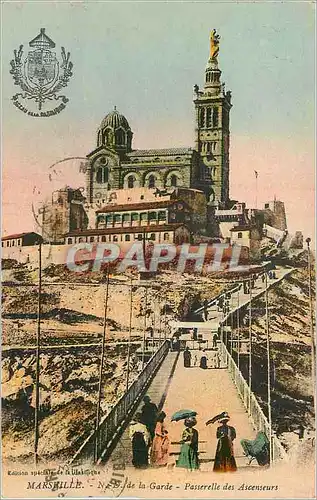 Ansichtskarte AK Marseille Notre Dame de la Garde Passerelle des Ascenseurs