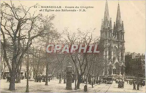 Ansichtskarte AK Marseille Cours du Chapitre et l'Eglise des Reformes