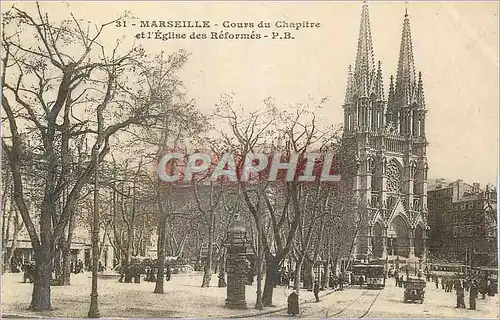 Cartes postales Marseille Cours du Chapitre et l'Eglise des Reformes
