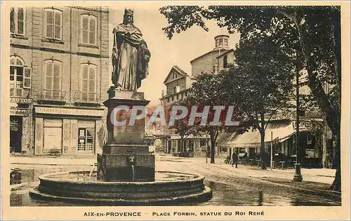 Ansichtskarte AK Aix en Provence Plac Forbin Statue du Roi Rene