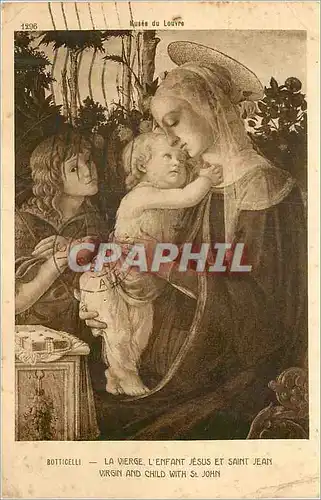 Cartes postales Musee du Louvre Botticelli La Vierge L'Enfant Jesus et Saint Jean