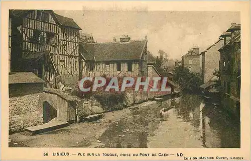 Cartes postales Lisieux vue sur la Touque prise du Pont de Caen