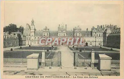 Cartes postales Chateau de Fontinebleau La Cour des Adieux