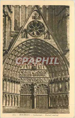 Ansichtskarte AK Bourges Cathedrale Portail Central