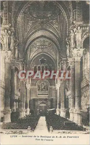 Cartes postales Lyon Interieur de la Basilique de N D de Fourviere Vue de l'Entree