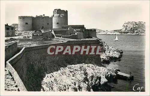 Moderne Karte Marseille le Chateau d'If Une vue Generale du Donjon Historique Au Loin Les Iles du Frioul