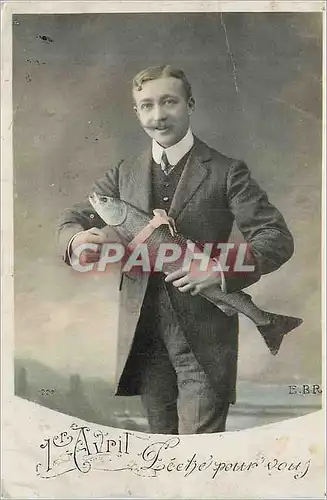 Ansichtskarte AK 1er Avril Homme Poisson