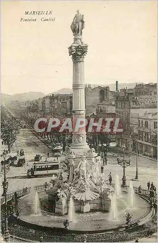 Ansichtskarte AK Marseille La Fontaine Cantini Tramway