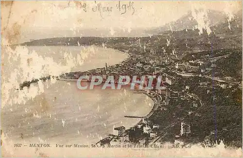 Cartes postales Menton Vue sur Menton Le Cap Martin et la Tete de Chien