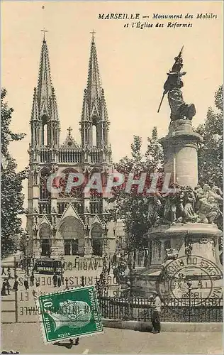 Cartes postales Marseille Monument des Mobiles et L'Eglise des Reformes